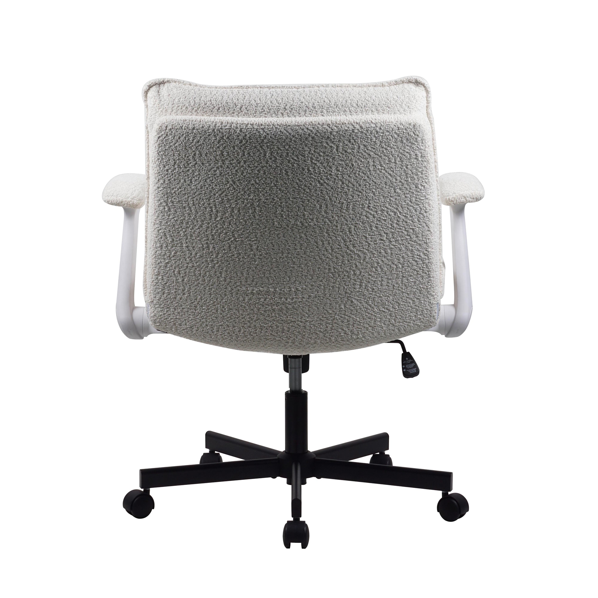 Cross-Legged Friendly Office Chair With Criss Cross Frame, Rolling Casters & Fold-Down Arms, Upholstered Wide-Seat Desk Chair For Home Office & Vanity_maomaolike.com